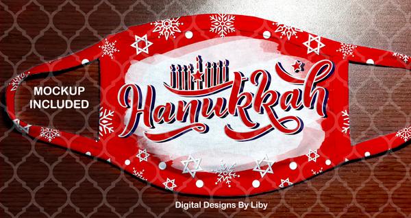 HAPPY HANUKKAH-RED (Center & Full Designs)