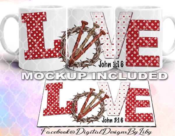 LOVE 3:16 (2 Designs for Mugs, Pillows, T-Shirts & More)