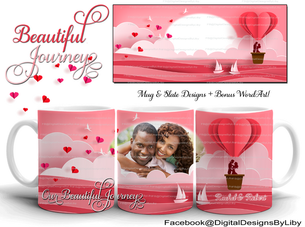 BEAUTIFUL JOURNEY Mug & Slate Designs + Bonus WordArt