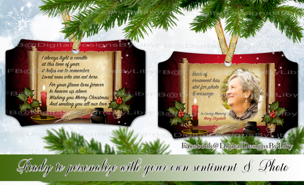 CHRISTMAS CANDLE ORNAMENT (For rectangular ornaments)