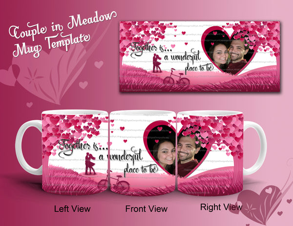 Couple In Meadow Mug Template