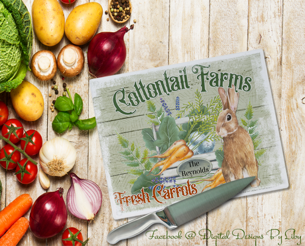 "COTTONTAIL FARMS" (Mug, Coaster, Pot Holder& Towel Designs)