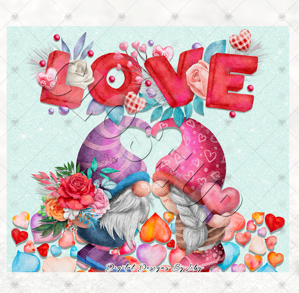 LOVE GNOMES 20oz SKINNY, MUG & 12x12 Design