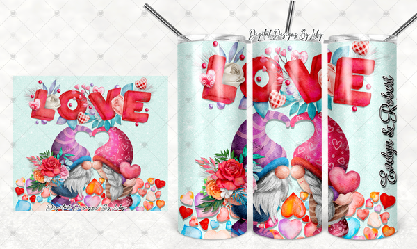 LOVE GNOMES 20oz SKINNY, MUG & 12x12 Design