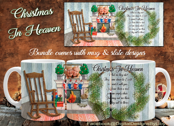 CHRISTMAS IN HEAVEN (Mug & SQUARE Slate Designs)