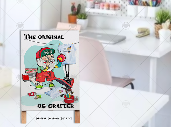 SANTA The Original OG CRAFTER PNG Flex-Design for Tumblers, Mugs, Ornaments, Dollar Tree Easel Stands & More