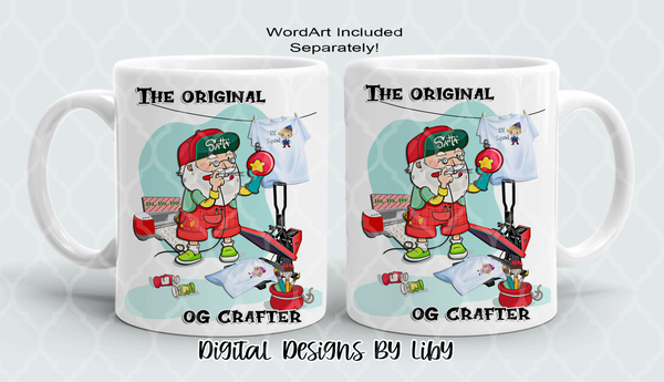 SANTA The Original OG CRAFTER PNG Flex-Design for Tumblers, Mugs, Ornaments, Dollar Tree Easel Stands & More