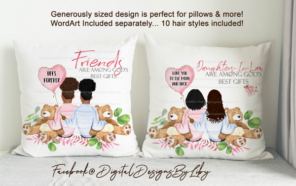 BEARS & BALLOONS MEGA BUNDLE 2 (Dark Skin Beauties-Mug, Pillow & More)
