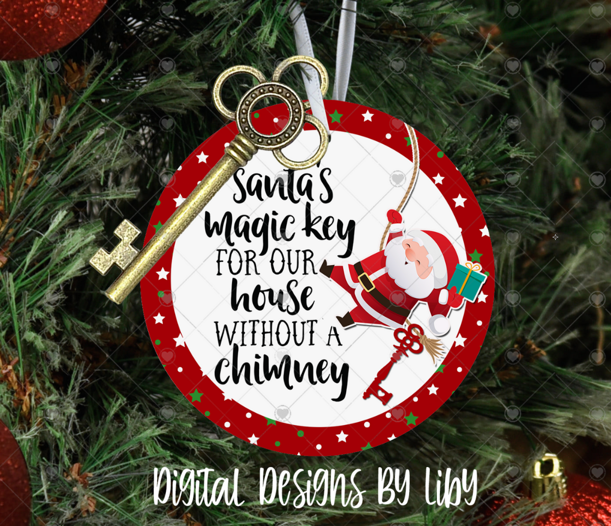 SANTA'S MAGIC KEY Round Ornament – Digital Designs by Liby