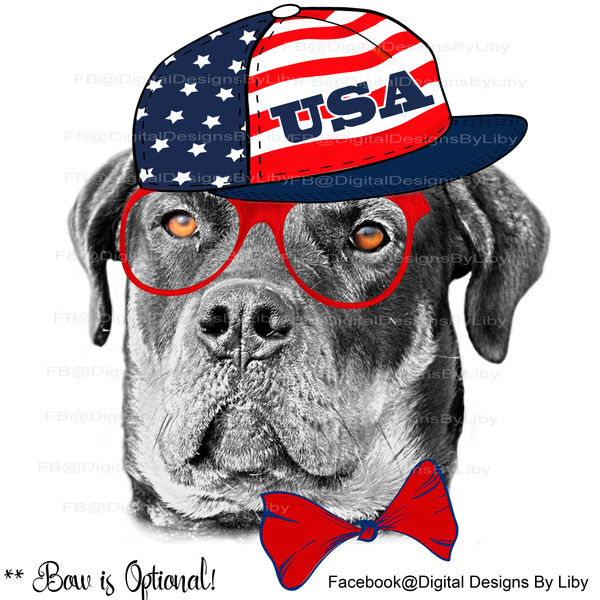 Star Spangled Pooches T-Shirt Design (Rottie)
