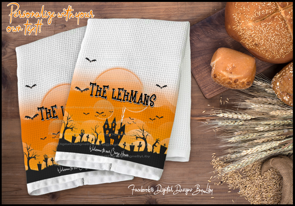 HAUNTED HOUSE TOWEL DESIGN + Bonus WordArt Instructions