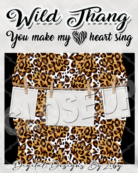 WILD THANG LEOPARD PRINT PHOTO TUMBLER 20oz SKINNY (WordArt Separate)