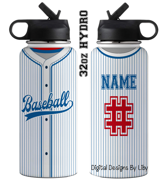 BASEBALL SPORTS JERSEY Royal Stripes 32oz Hydro