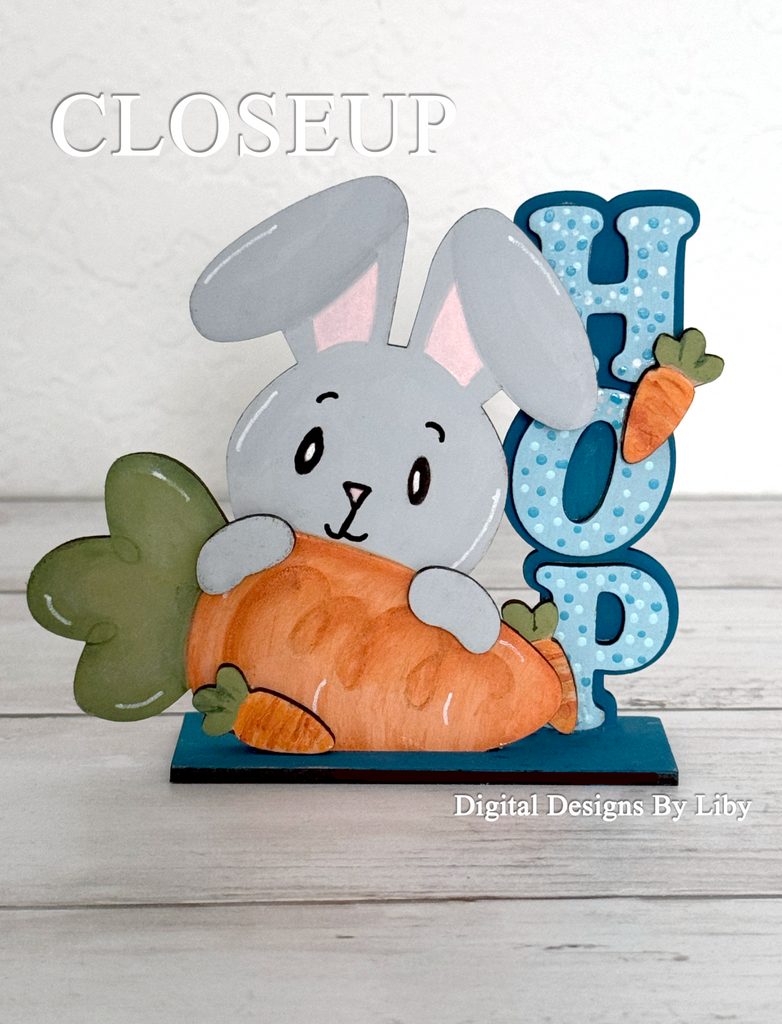CARROT HOP BUNNY FAMILY Tier Tray & Shelf Sitter 3D Layered Laser Cut Ready Vector Designs for Spring and Easter