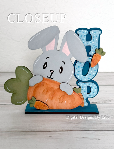 CARROT HOP BOY BUNNY Tier Tray & Shelf  Sitter 3D Layered Laser Cut Ready Vector Designs for Spring and Easter
