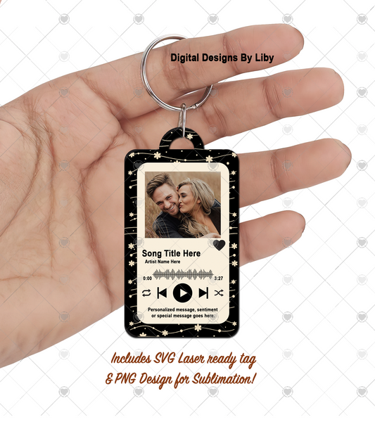 OUR FAVORITE SONG Key Ring Tag (LASER Ready Tag & Sublimation Design BUNDLE)