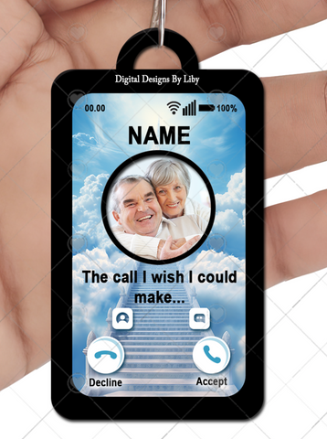STAIRWAY TO HEAVEN PHONE CALL Key Ring (LASER Ready Tag & Sublimation Design BUNDLE)