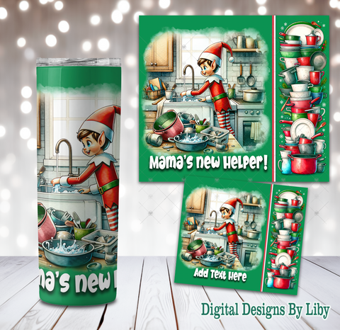 MAMA'S KITCHEN Elf Helper 20oz Tumbler PNG Sublimation Design