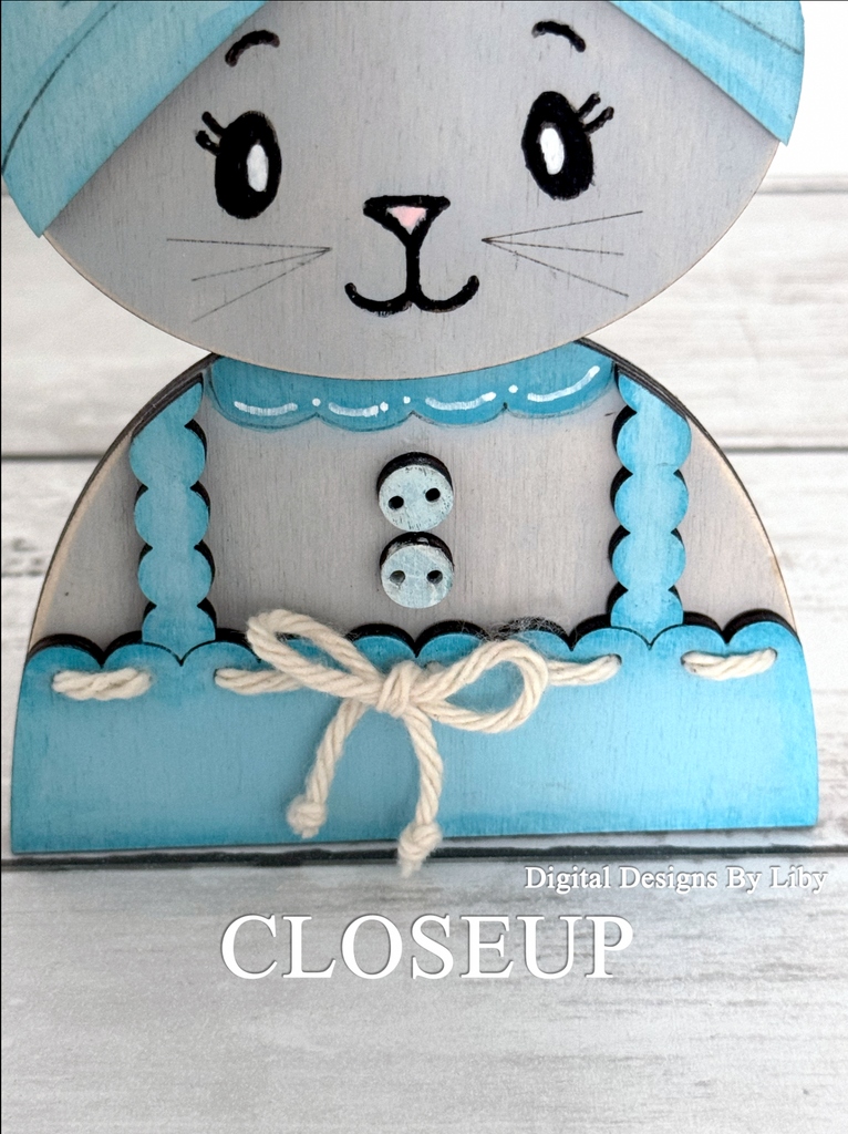 CARROT HOP BUNNY FAMILY Tier Tray & Shelf Sitter 3D Layered Laser Cut Ready Vector Designs for Spring and Easter