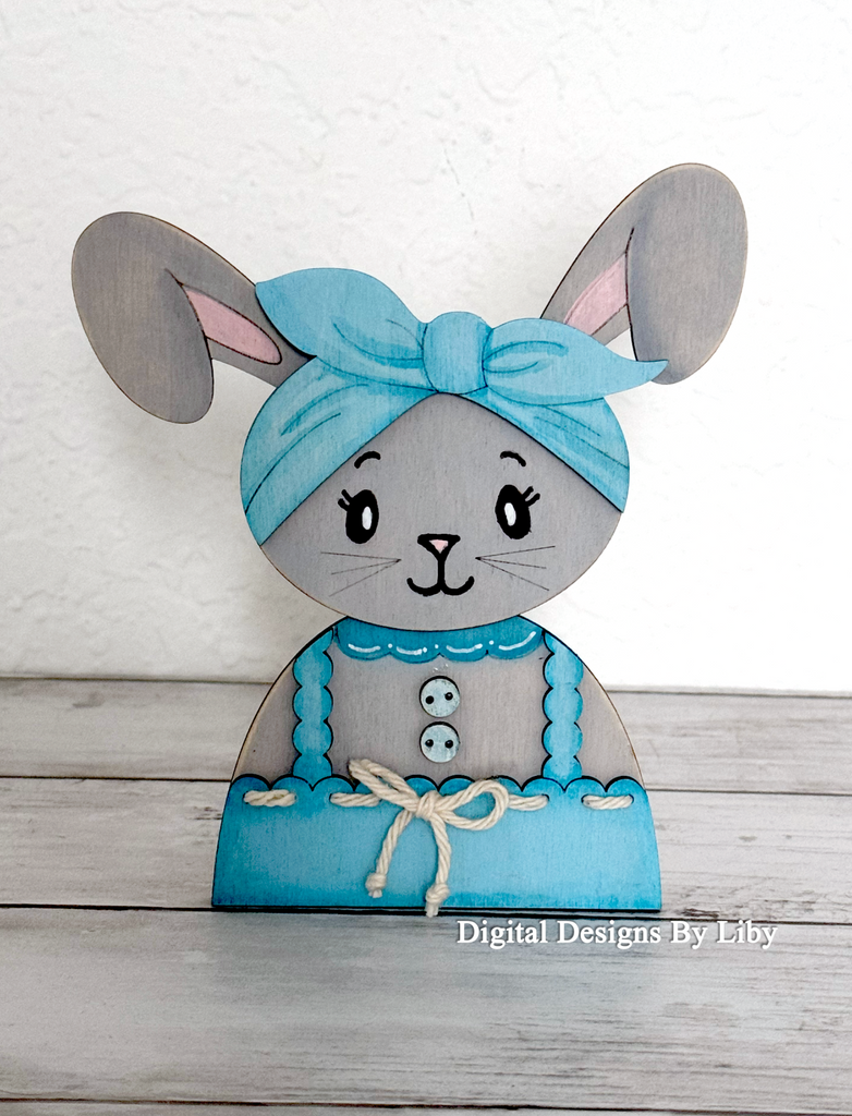 CARROT HOP BUNNY FAMILY Tier Tray & Shelf Sitter 3D Layered Laser Cut Ready Vector Designs for Spring and Easter