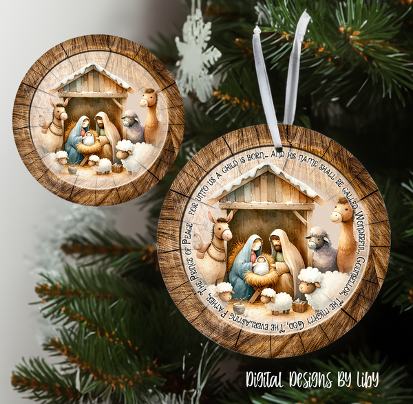 A CHILD IS BORN Ornament & 12" Flex Design PNG Sublimation, Nativity Christmas Design