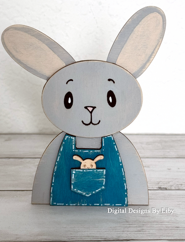 CARROT HOP PAPA BUNNY Tier Tray & Shelf Sitter 3D Layered Laser Cut Ready Vector Designs for Spring and Easter