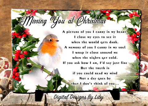 Missing You At Christmas Robin Slate