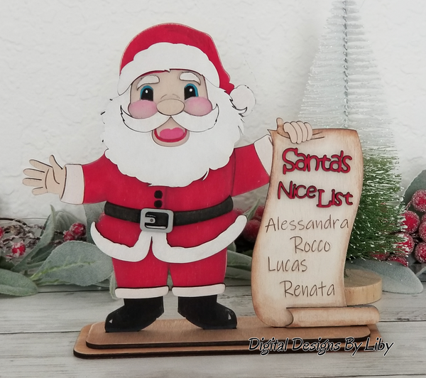 SANTA'S Naughty & Nice List Stand | LASER CUT Shelf Sitter Stand | 3D Layered Laser Ready Design