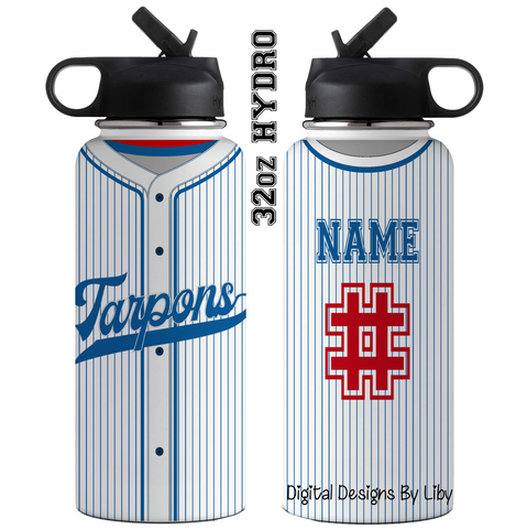 BASEBALL SPORTS JERSEY Royal Stripes 32oz Hydro