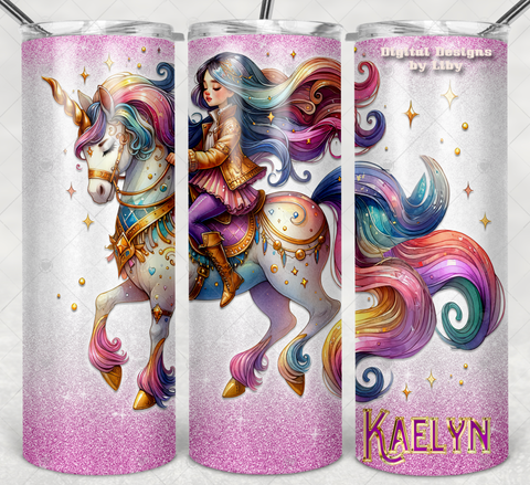 UNICORN GIRL 15oz, 20oz, Kid's Flip Top, Sippy Cup Tumbler BUNDLE