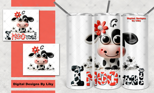 I MOO YOU COW 20oz skinny & 12x12 Sublimation PNG Design for Mugs, T-shirts, Pillows & more!