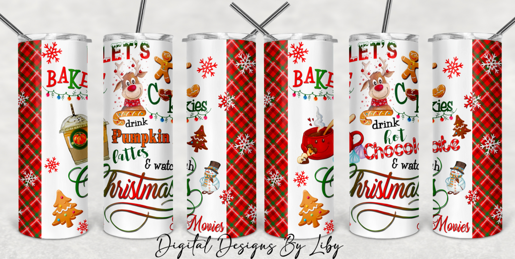 CHRISTMAS MOVIE SKINNY TUMBLER (Hot Chocolate & Pumpkin Latte)