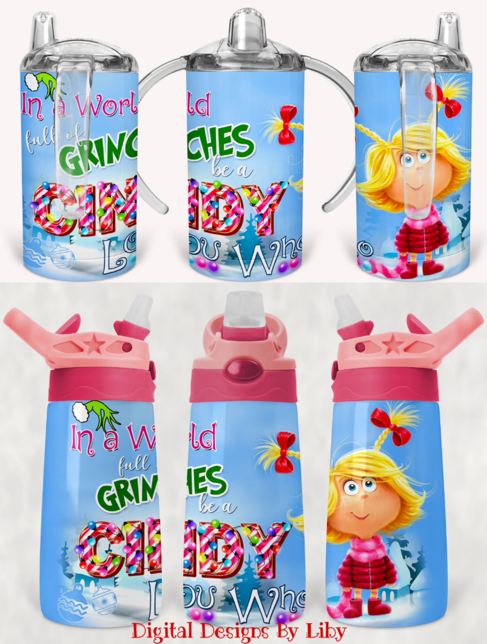 CINDY LOU WHO Sippy Cup & Kid's Flip Top Tumbler