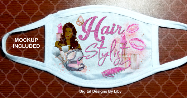 HAIR STYLIST (2 Designs included for  Light & Dark Skin Hairstylists)