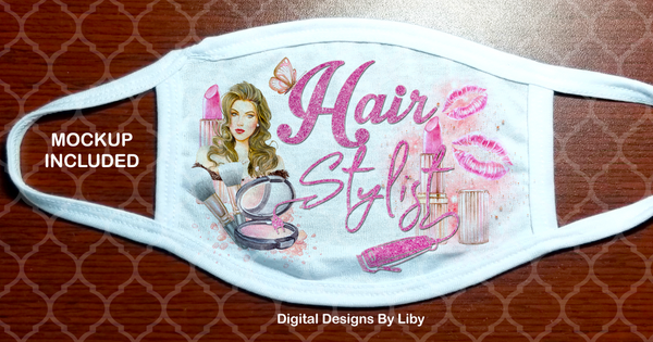 HAIR STYLIST (2 Designs included for  Light & Dark Skin Hairstylists)