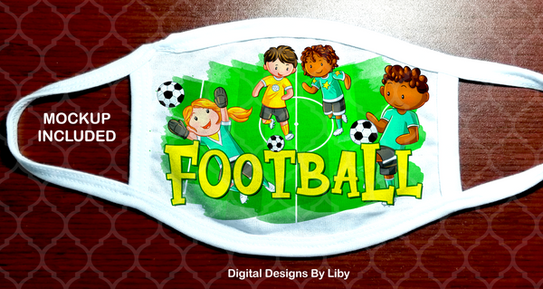 SOCCER-FOOTBALL KIDZ (Full & Center Designs - 2 Soccer, 2 Football)