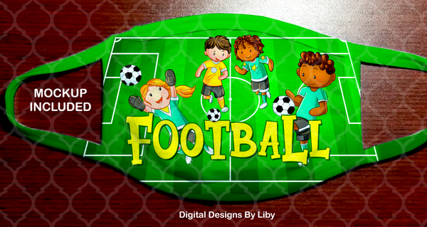 SOCCER-FOOTBALL KIDZ (Full & Center Designs - 2 Soccer, 2 Football)