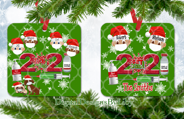 2021 XMAS NAUGHTY & NICE Round, London & Square Ornament Designs + Mix/Match Clipart