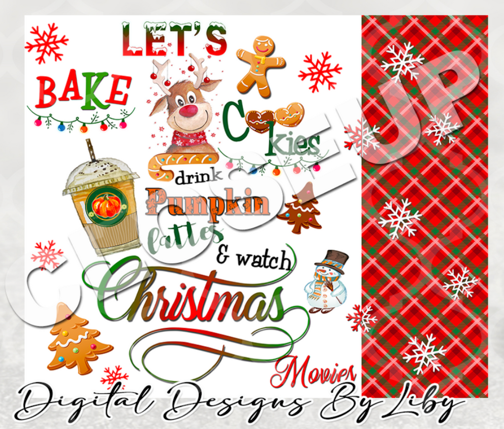 CHRISTMAS MOVIE SKINNY TUMBLER (Hot Chocolate & Pumpkin Latte)