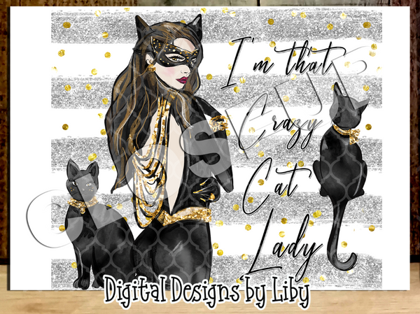 CRAZY CAT LADY SKINNY TUMBLER (3 DESIGNS Light & Dark Skin)