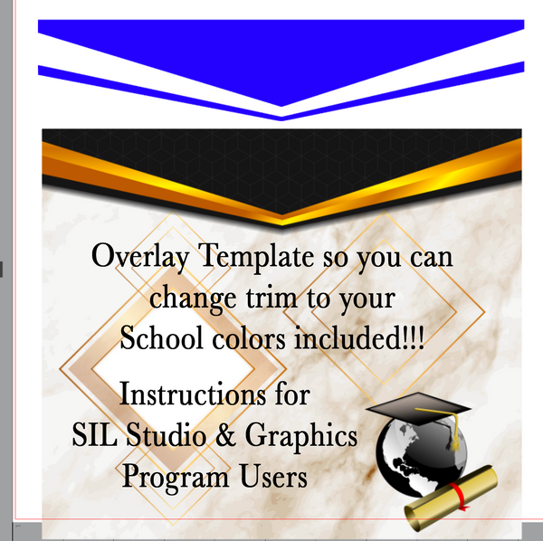 PROUD GRADUATE 20oz SKINNY w School Color Trim Overlay + WordArt