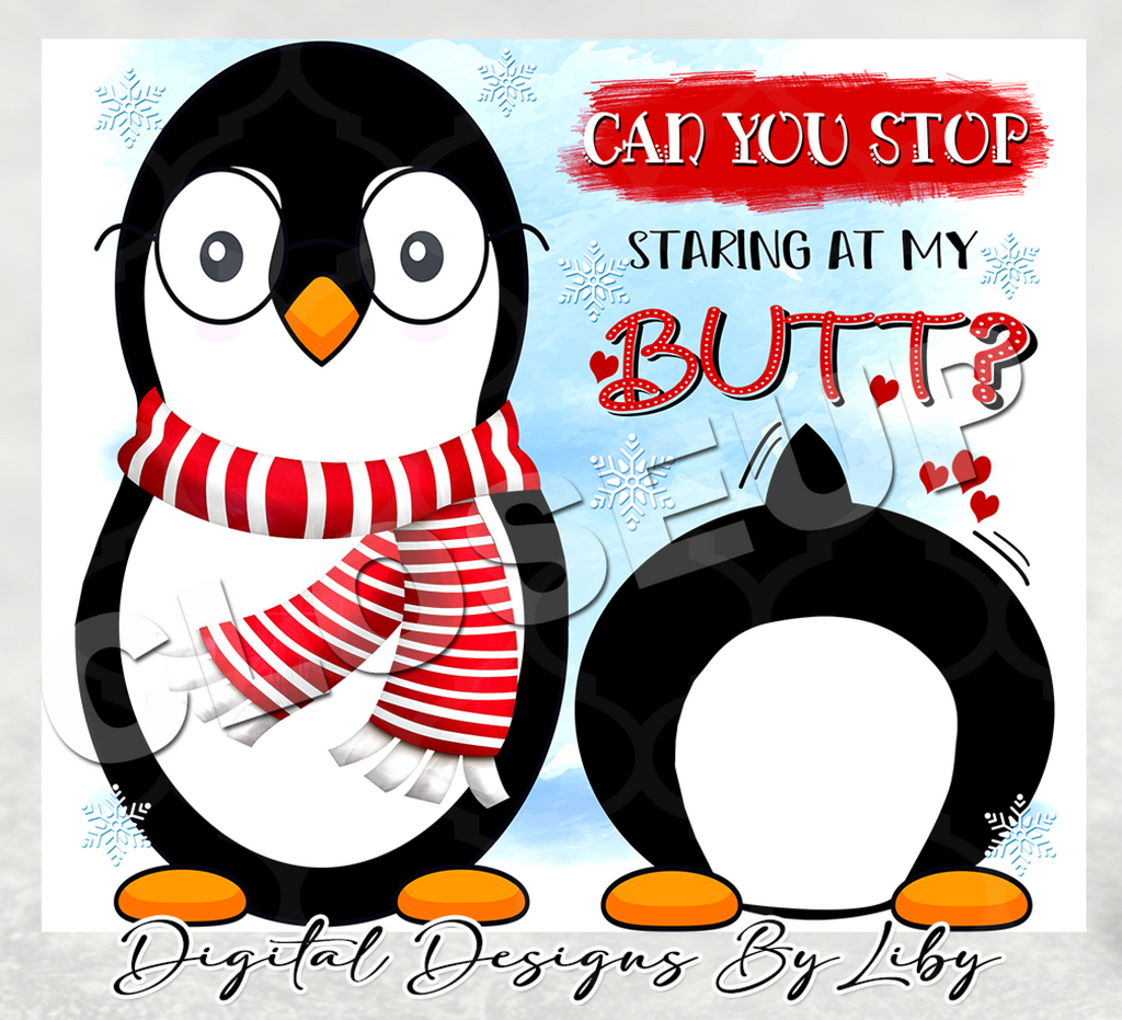 STOP STARING PENGUIN 20oz SKINNY TUMBLER & MUG Designs