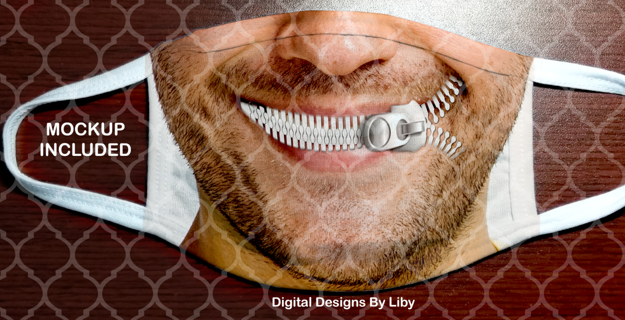モックページ ZIPPER MOUTH MAN (3 Designs & 3 Mockups) – Digital Designs by Liby