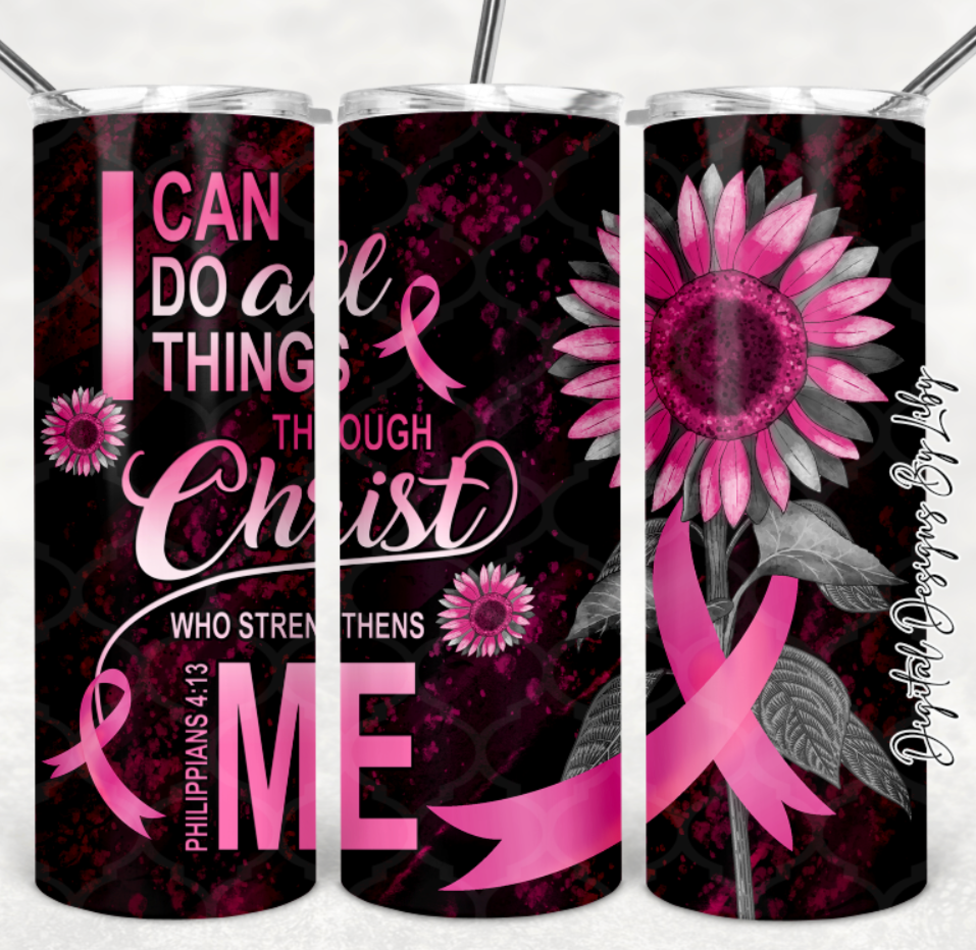 ALL THINGS THROUGH CHRIST 20oz Skinny Tumbler