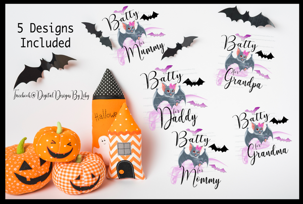 Batty Girly Bat (5 Designs Included)