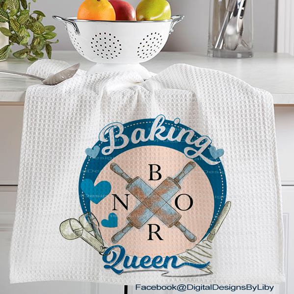 BAKING QUEEN (Towel, Cutting Board, Mug, Apron & More Designs)