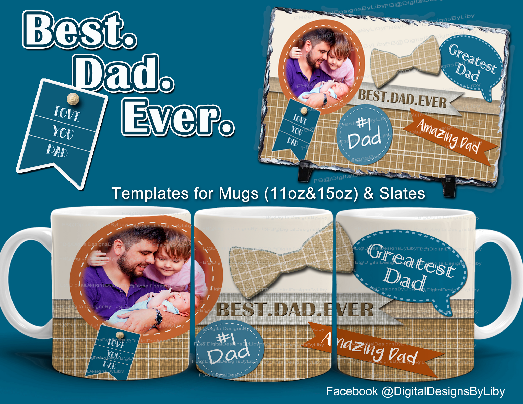 Best Dad EVER Mug + Slate Template