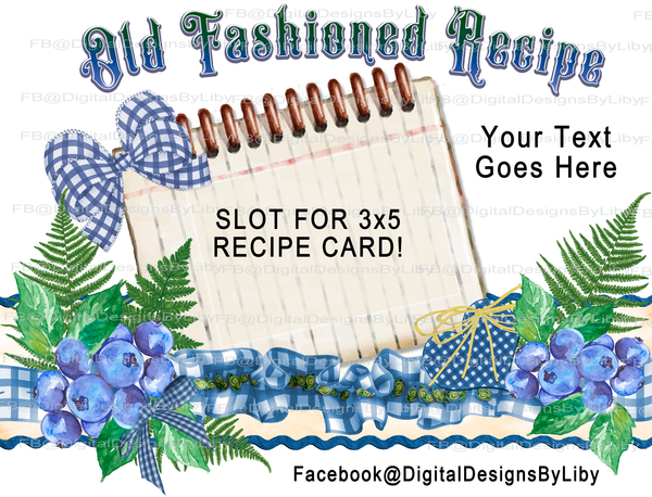Grandma's Recipe Kitchen Towel Set of 2 Designs (Blueberry)