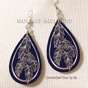 BOHO CHIC NAVY ROSE **Choose Earrings or Cuffs or Save $$ on the Set**