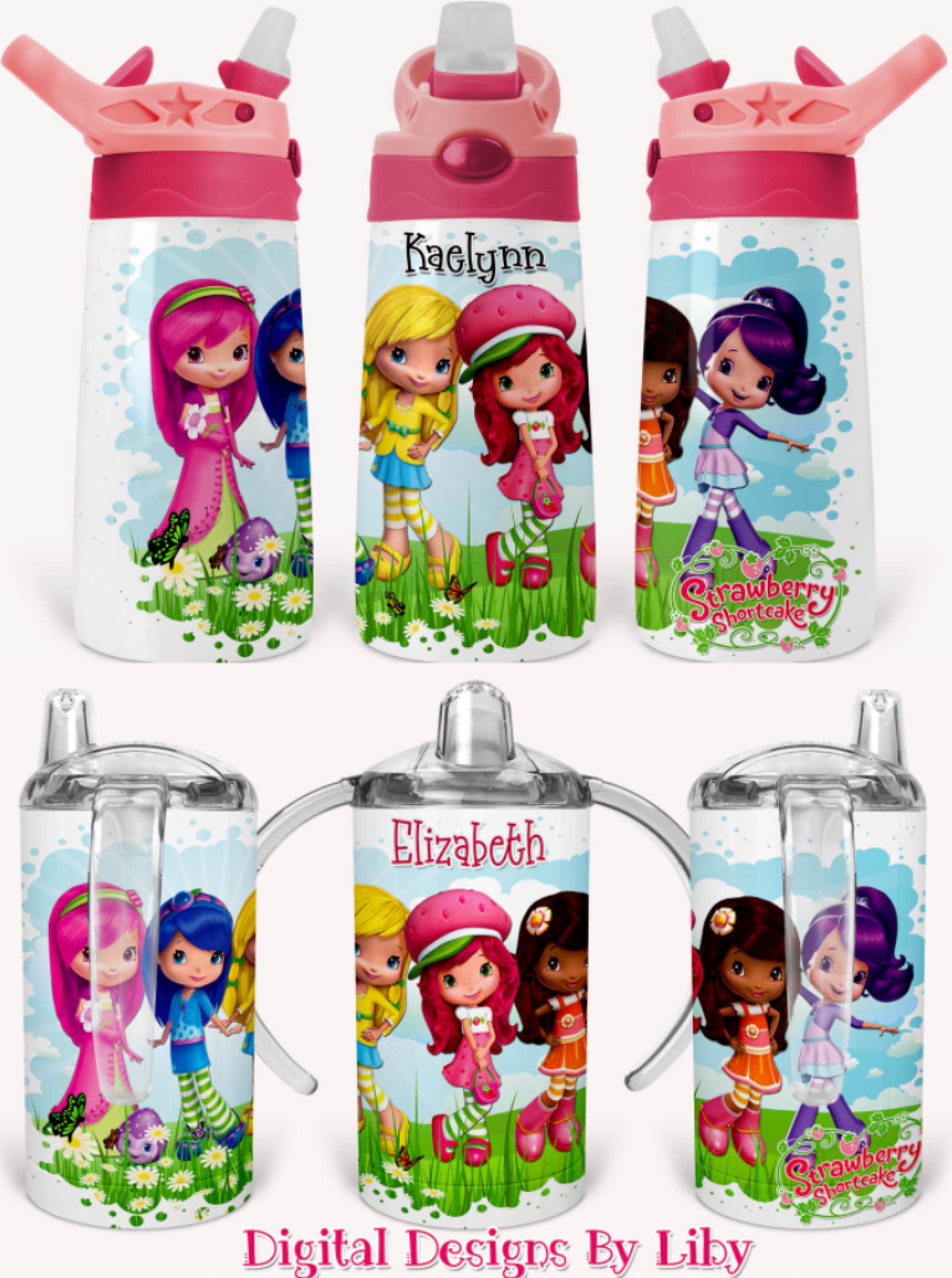 STRAWBERRY GIRL & FRIENDS KID'S FLIP TOP  & SIPPY CUPS